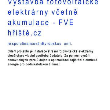 Výstavba fotovoltaické elektrárny včetně akumulace - FVE hřiště.cz